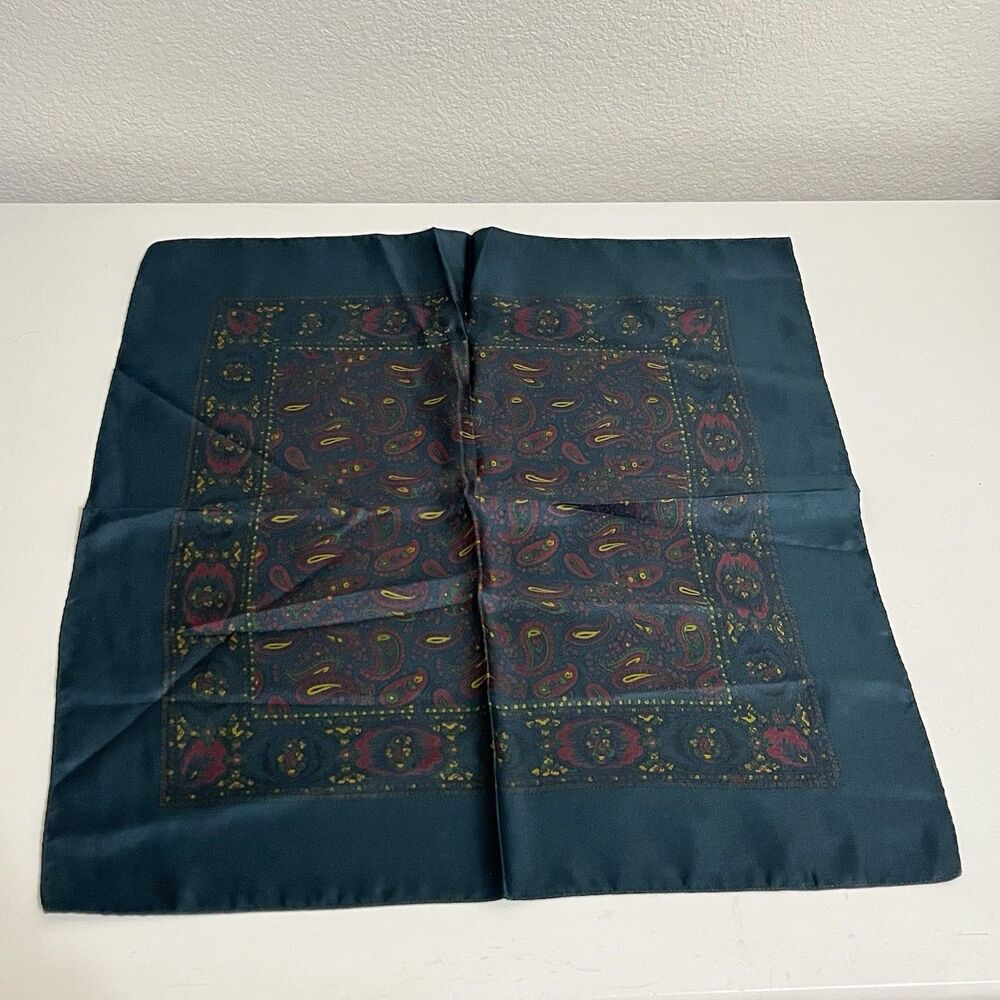 Vintage Liberty London Silk Pocket Square Mini Scarf Paisley Made in England